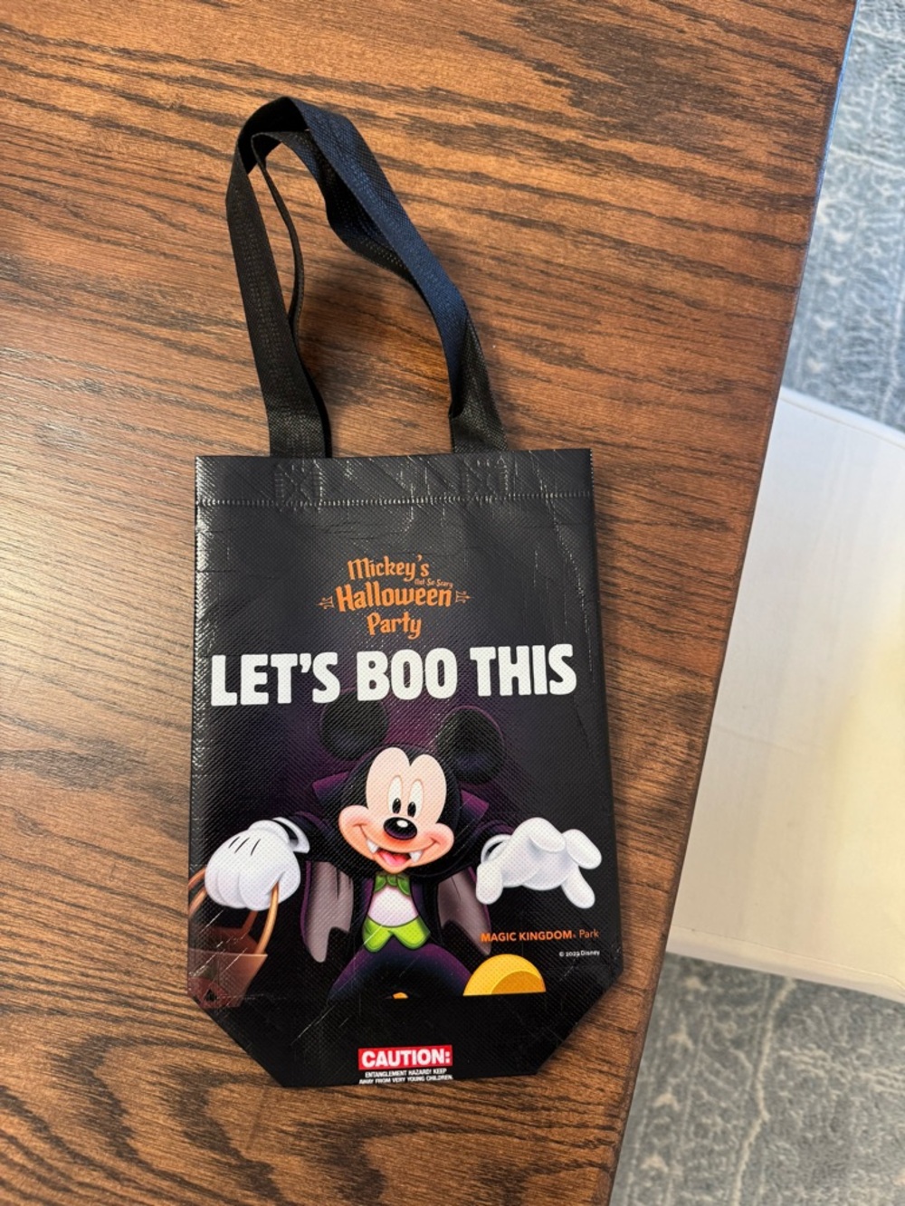 Disney Black and Orange Mickey Halloween Party Tote Bag